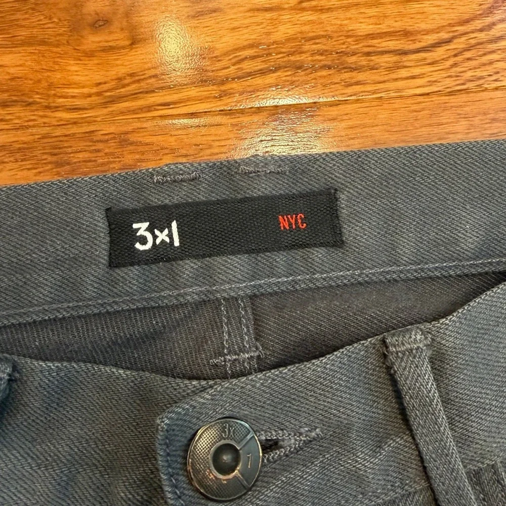 3x1 NYC M5 Selvedge Denim Jeans Mens 31x32 Tin Gray Slim Straight Made in USA